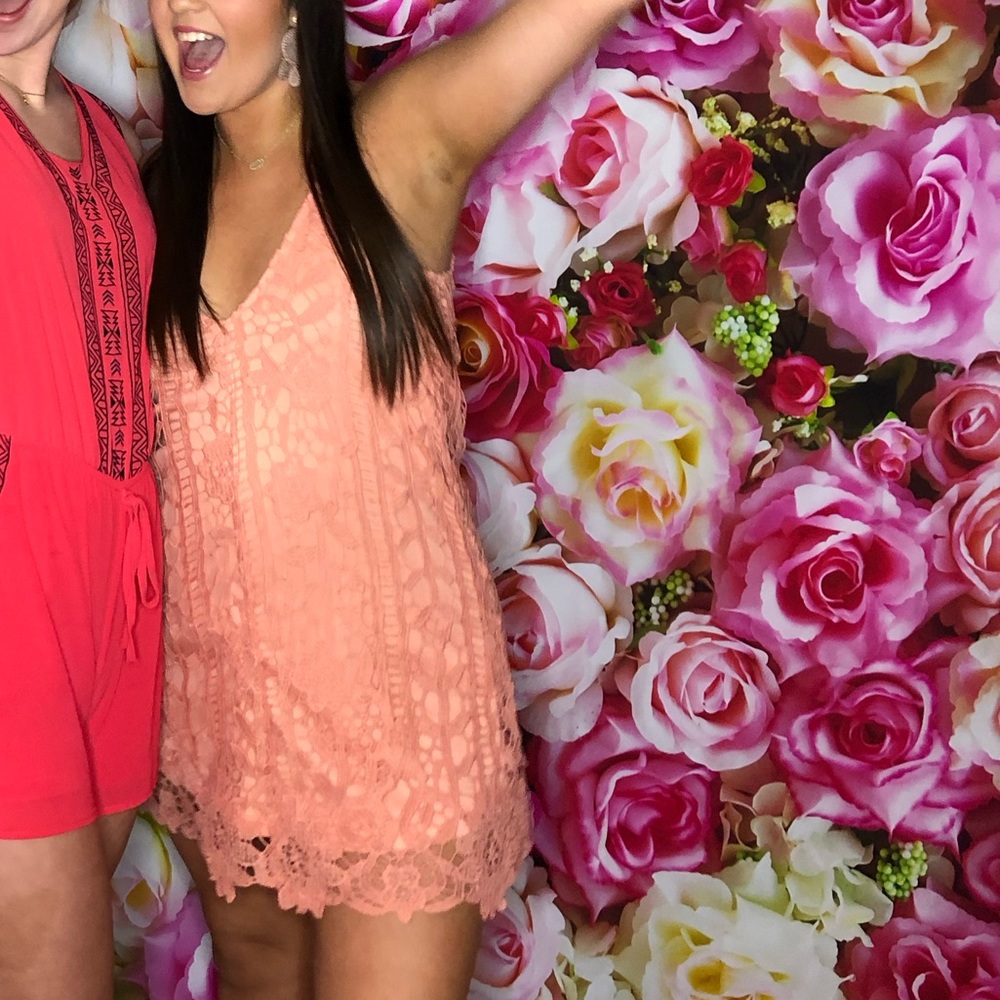 Coral lace dress
